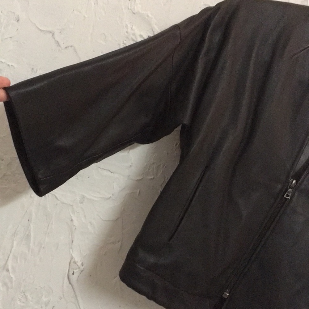 Max Azria Black Leather Jacket - Picture 2 of 10