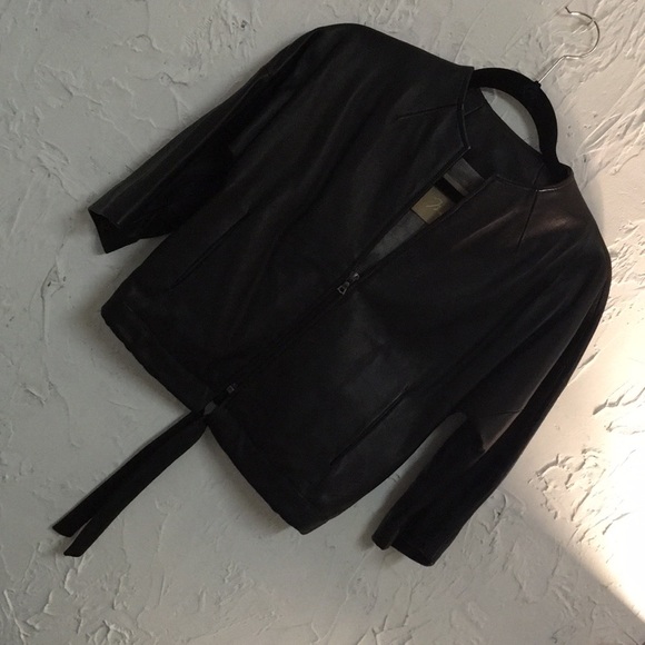 Max Azria Black Leather Jacket - Picture 3 of 10