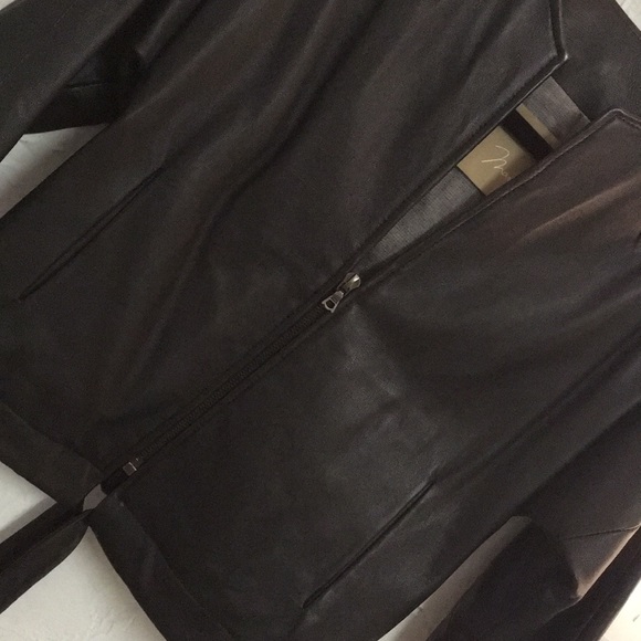 Max Azria Black Leather Jacket - Picture 4 of 10