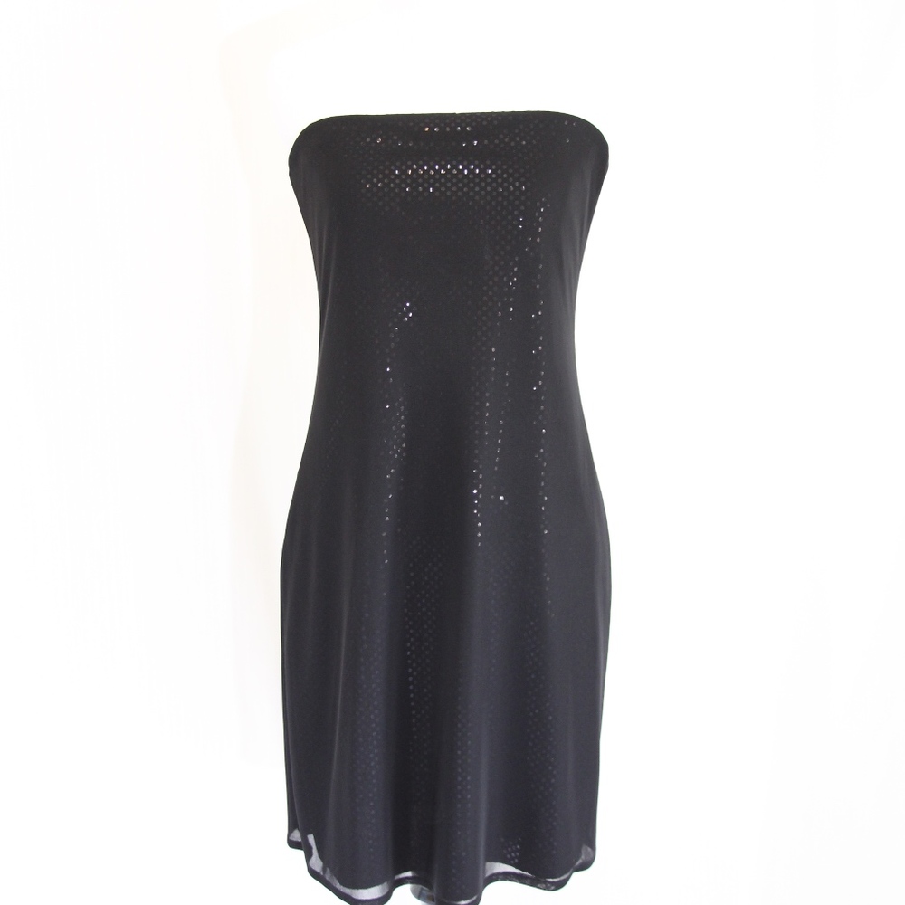 Subtle Black Sequin Strapless Dress NWT