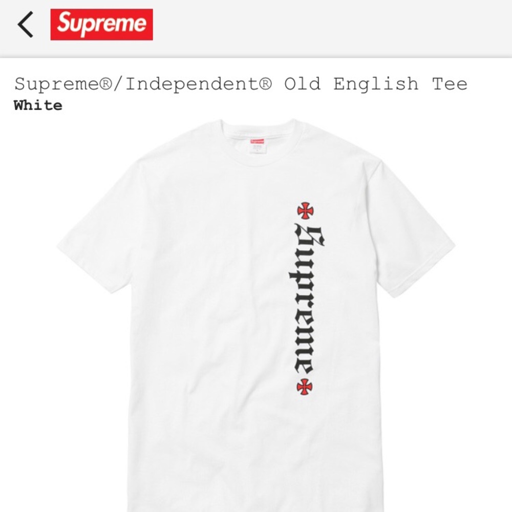 Supreme/Independent t White Tee(ADULT MEDIUM)