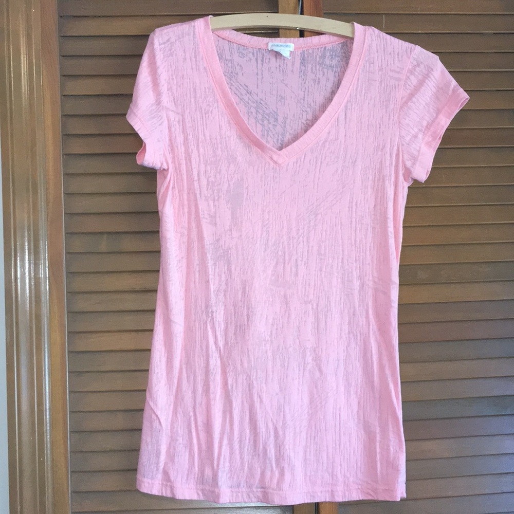 sheer peach shirt!