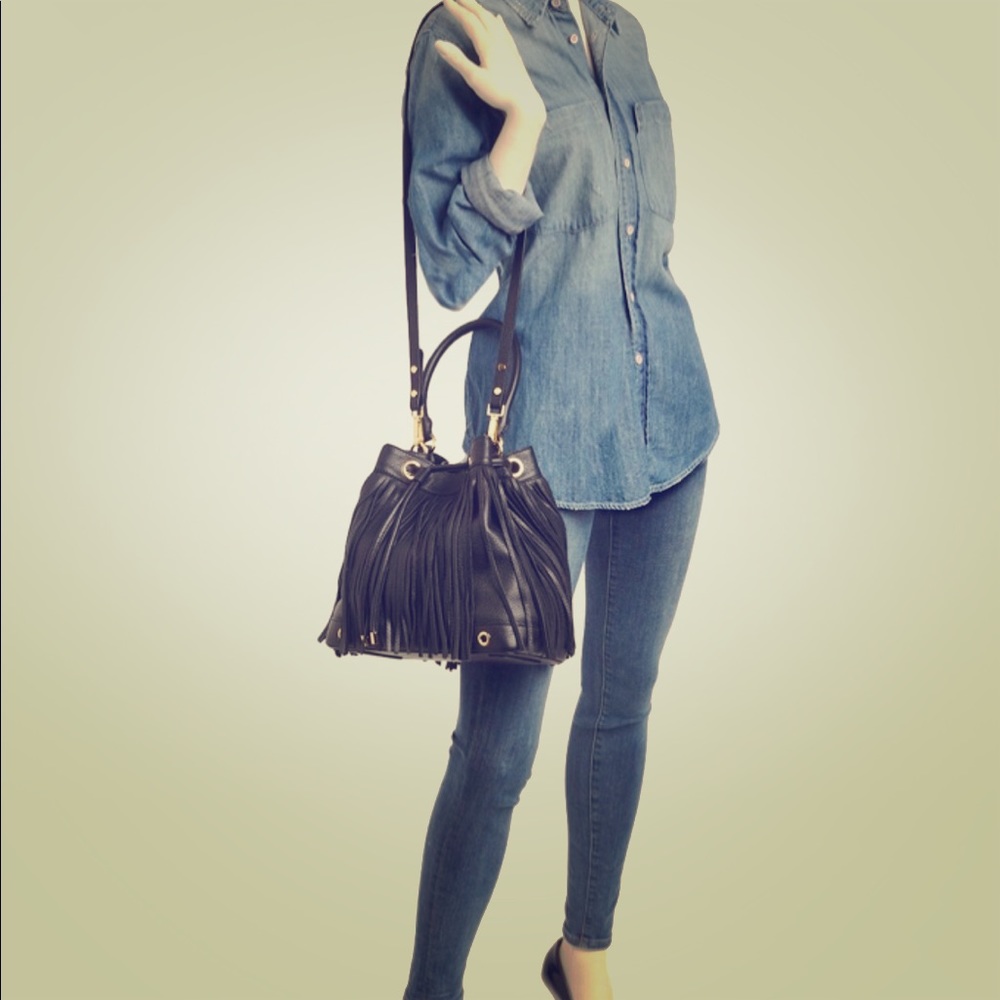 Milly Essex fringe black bag