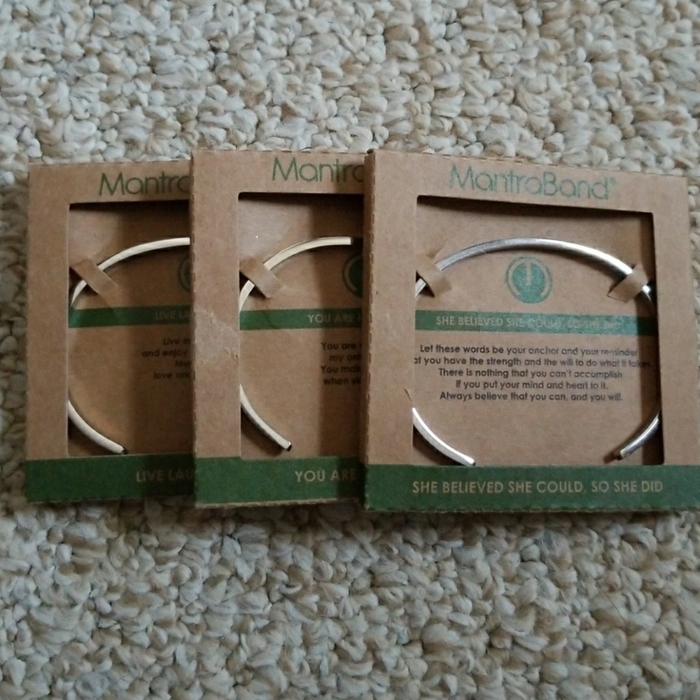 Set of 3 mantra bracelets