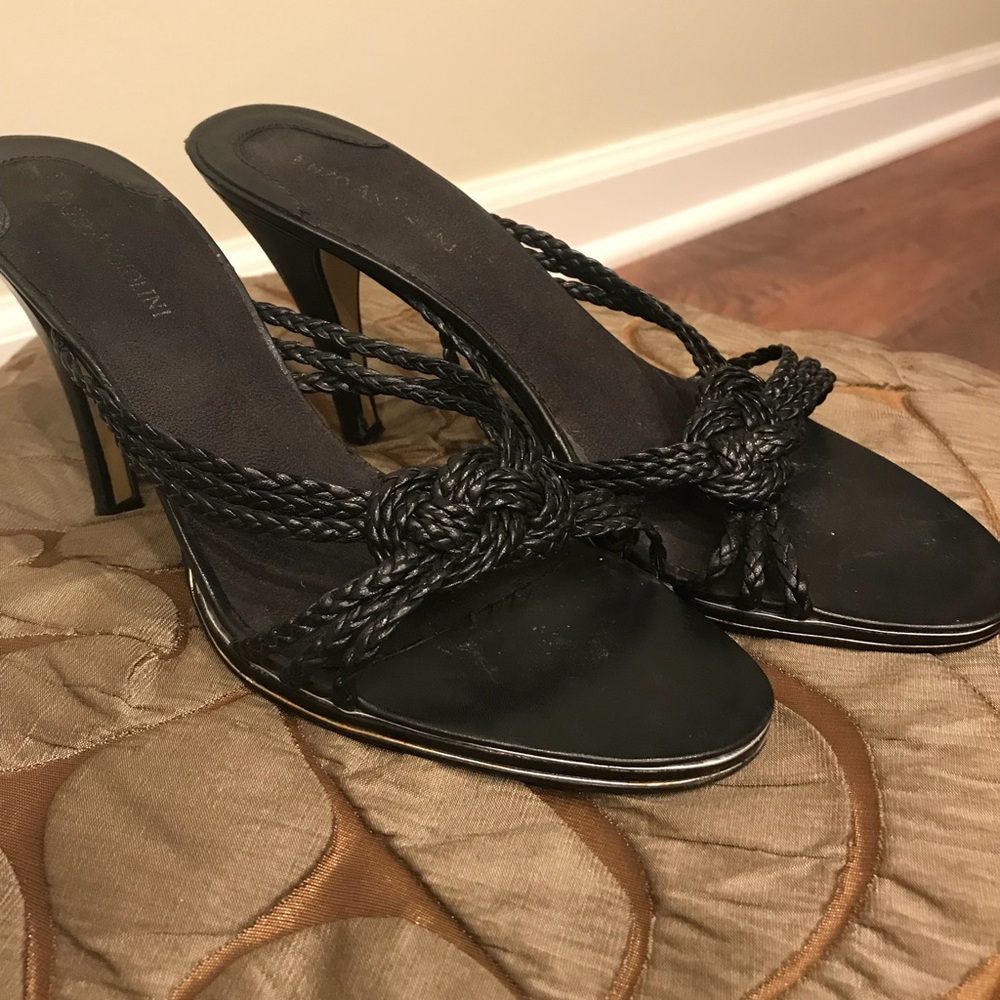 Enzo Angiolini Leather Braided Heeled Mules