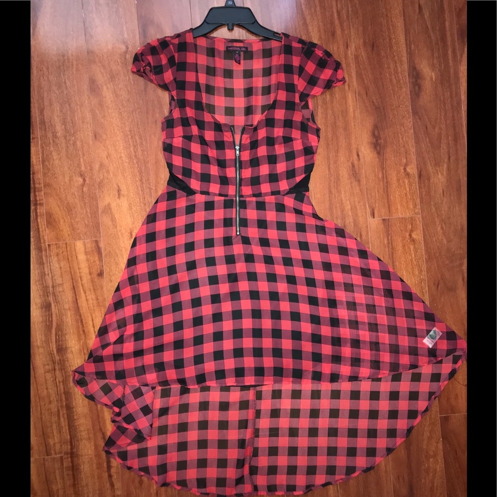 Material Girl asymmetrical plaid dress