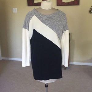 Geometric design sweater dress