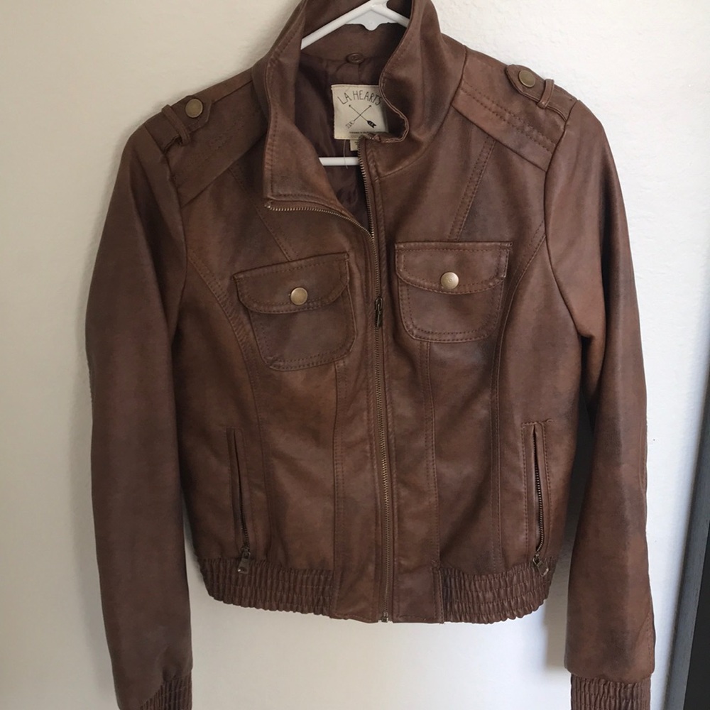 Brown leather jacket
