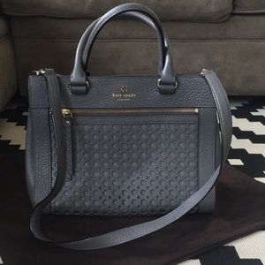 Grey hand bag with optional shoulder strap