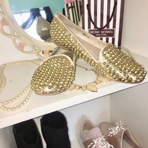 Vintage Steve Madden Gold Studded Loafers