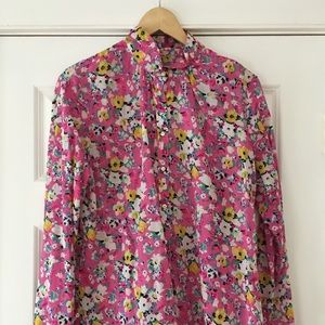 Bright Pink Floral Button Down