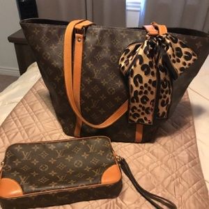 Vintage Louis Vuitton Sac Canvas Shoulder Tote Bag