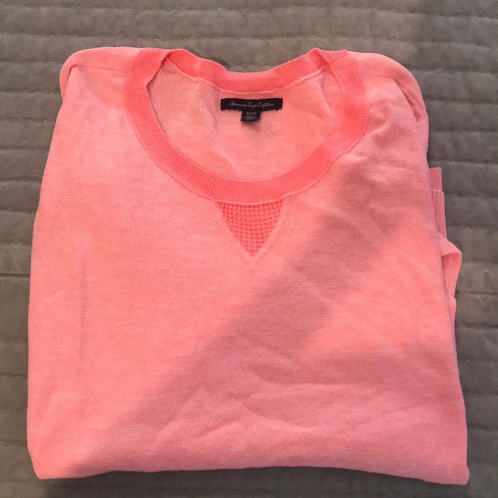 american eagle pink sweater