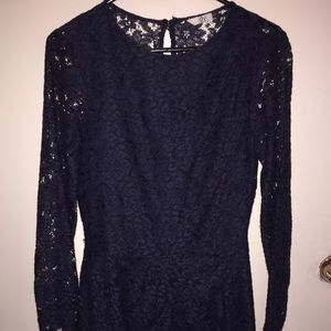 Navy Lace Romper