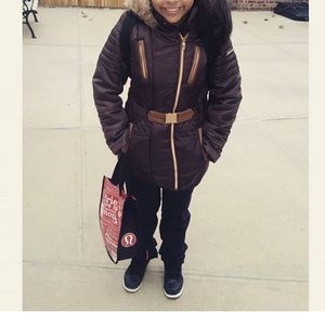 Girls Hawke & Co Brown belted Coat