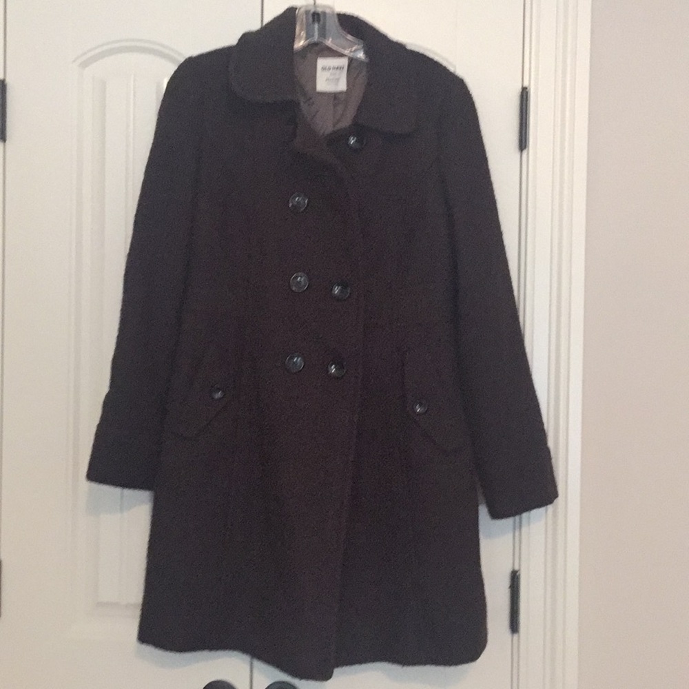 Dark brown knee length Old Navy wool Peacoat M
