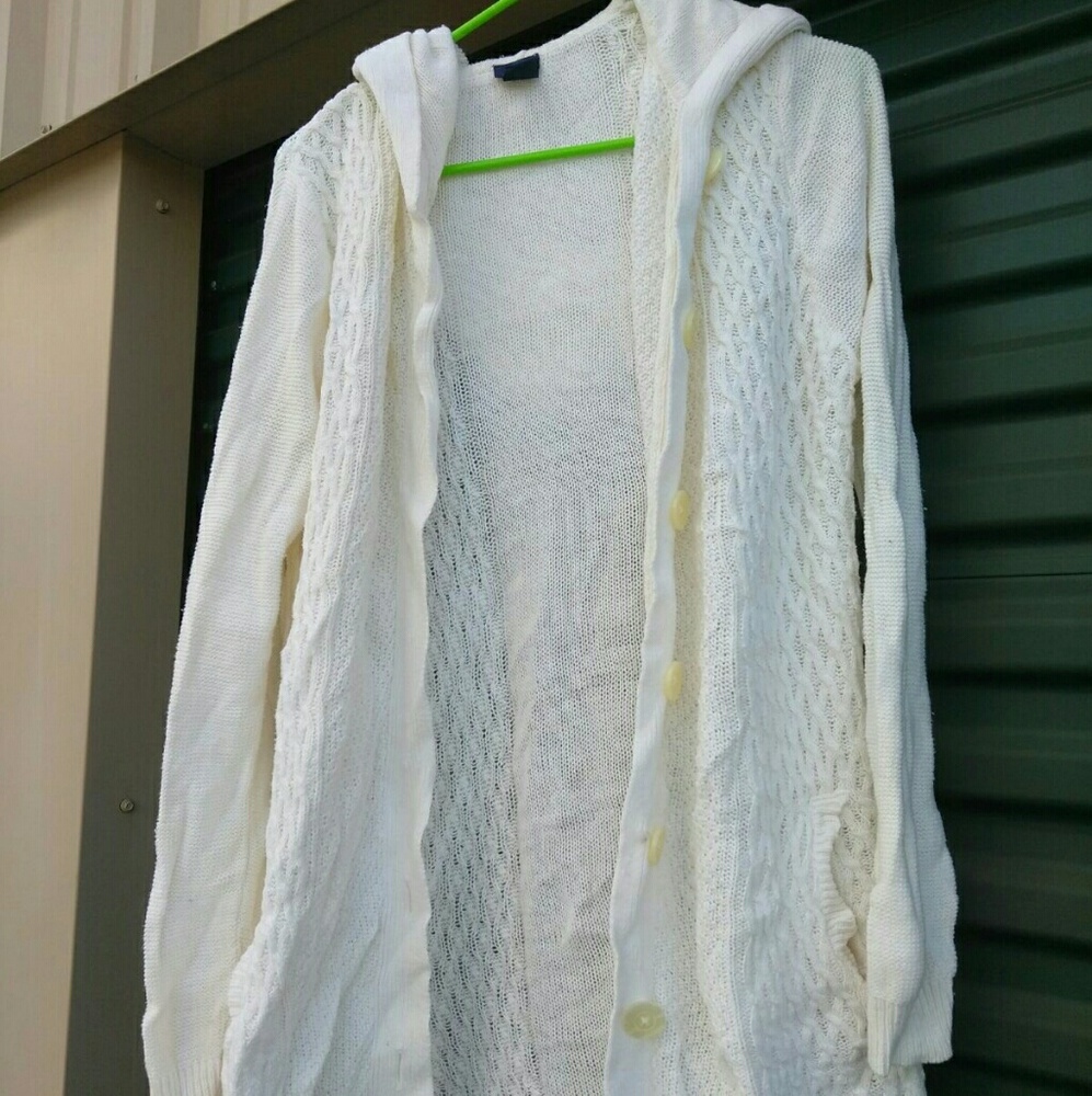 white cardigan
