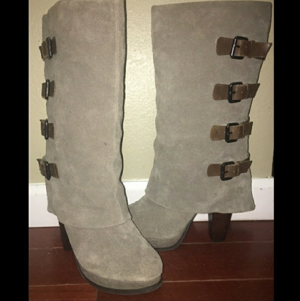 Monroe Mid calf Grey  Suede Boot 9
