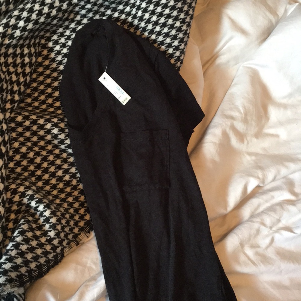 NWT Madewell cotton v-neck pocket tee black M