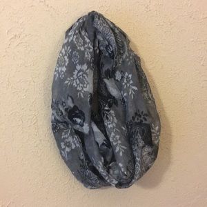 Grey floral infinity scarf