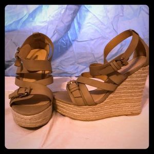 Tan Wedge Sandals