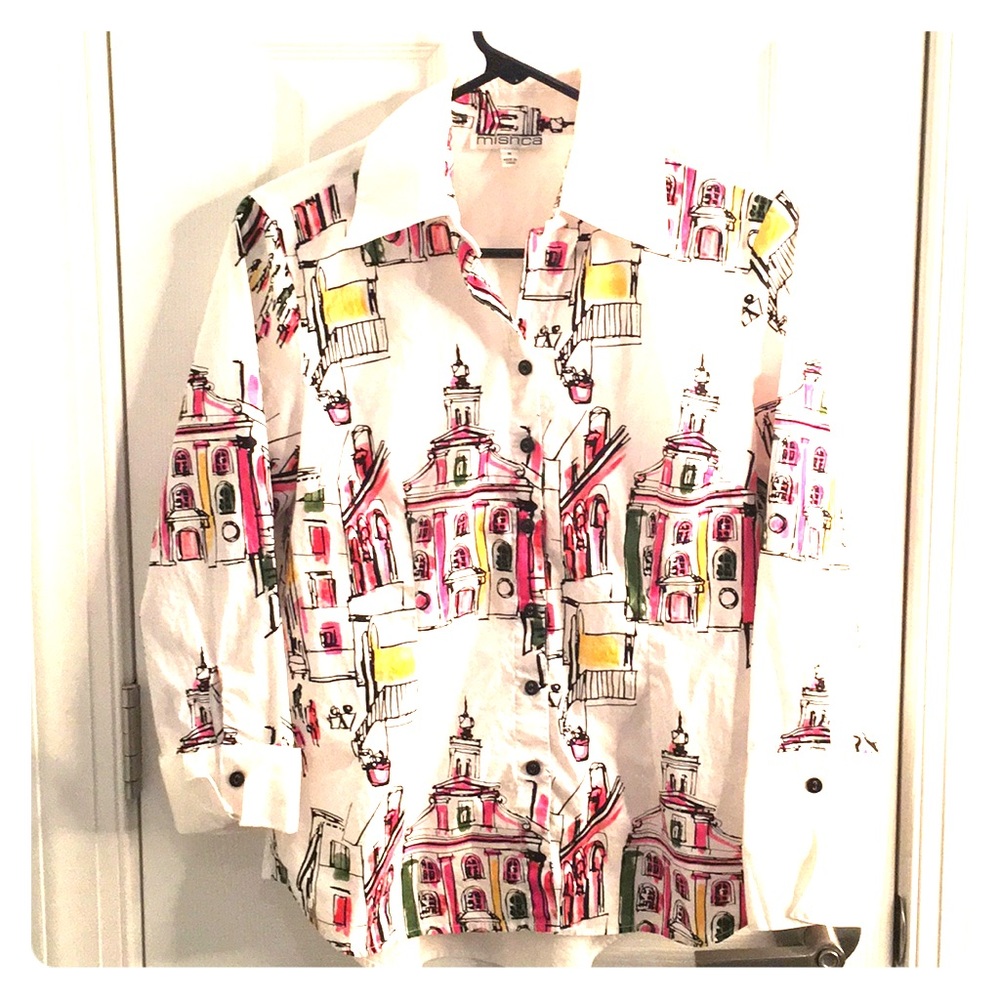SOLD Architectural-themed blouse