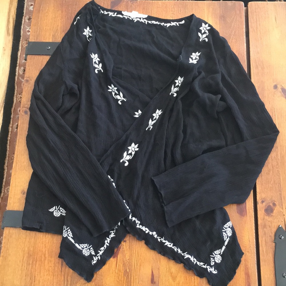 Black and white Floral Cardigan