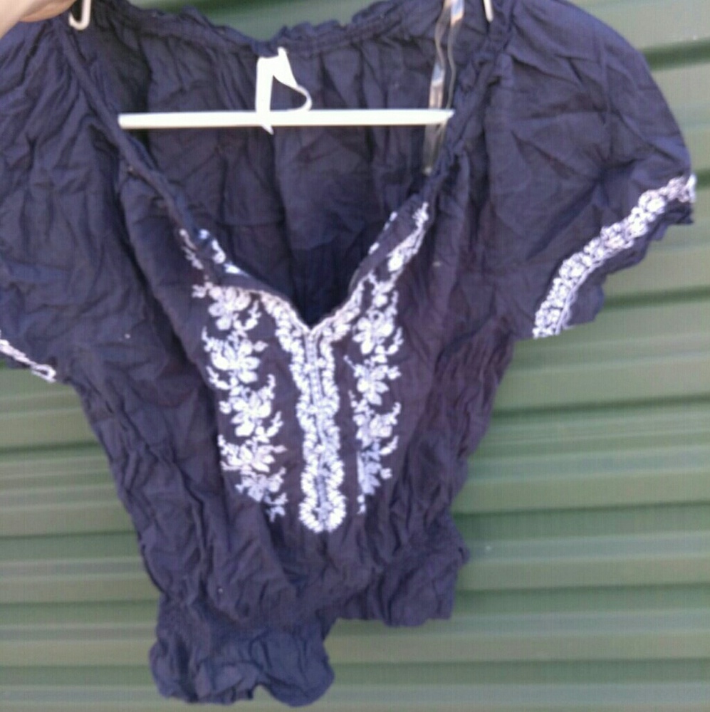 navy blue cute shirt