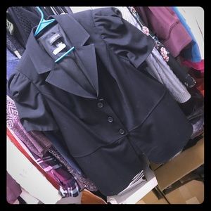 Lane Bryant Black Puff Sleeve Blazer Jacket