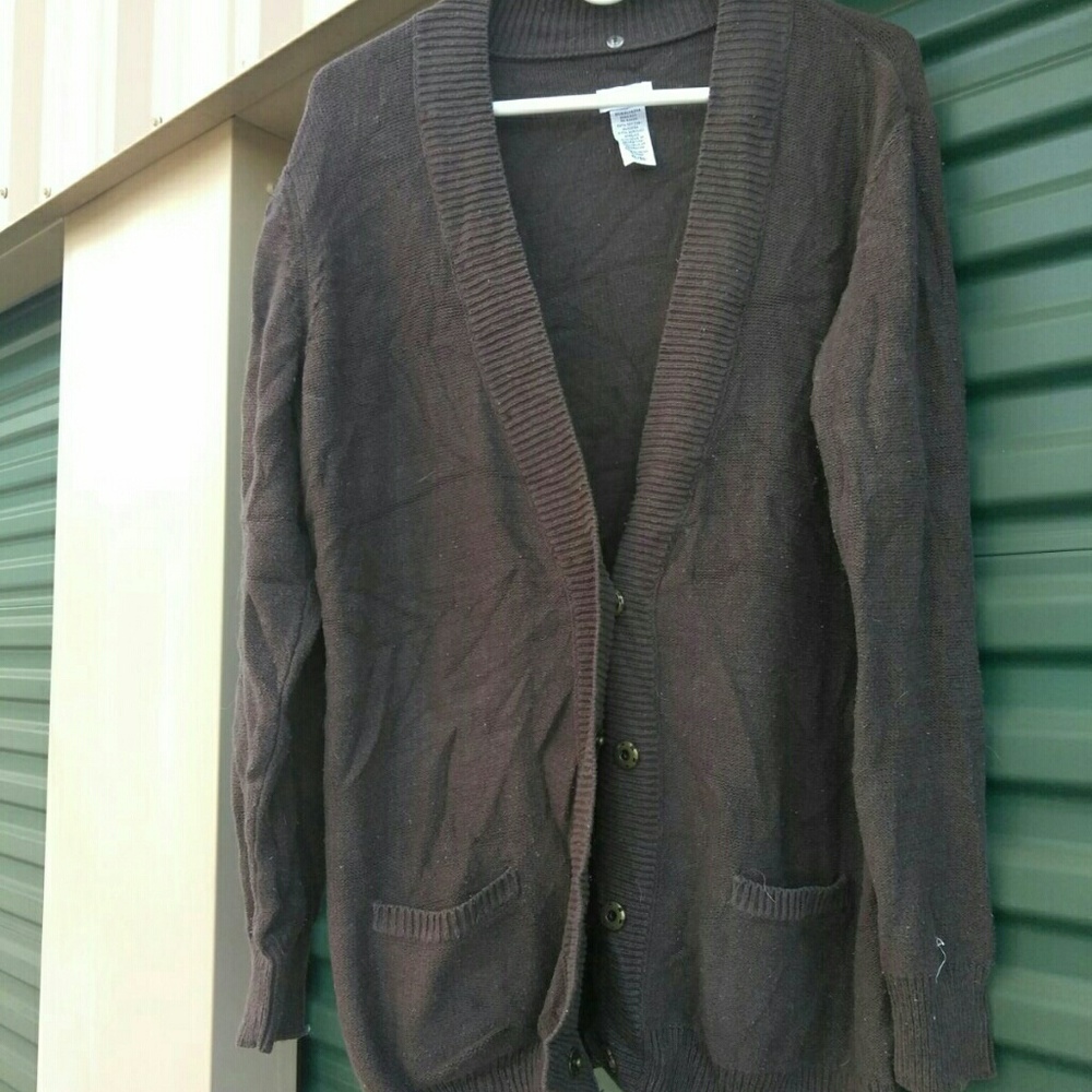 brown cardigan