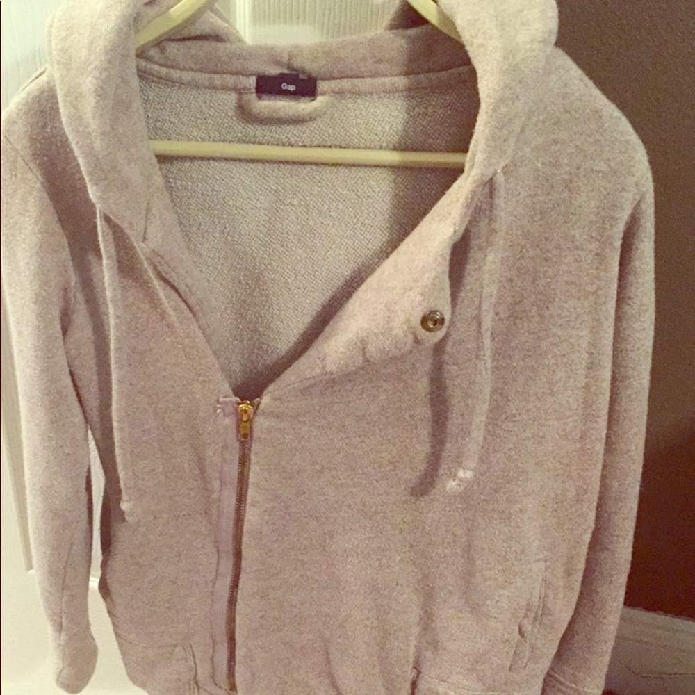Gap beige side zip hoodie