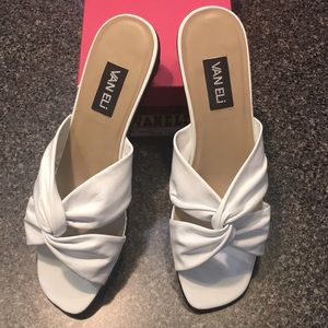 SALE Van Eli Nappa leather white sandals 12M NWOT