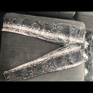 Blank denim snake skin pant