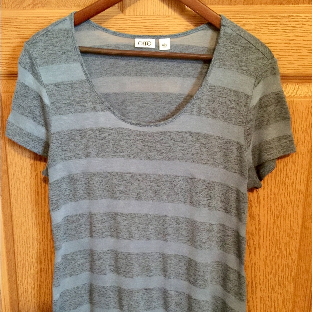 Cato Blue Wide Striped Top