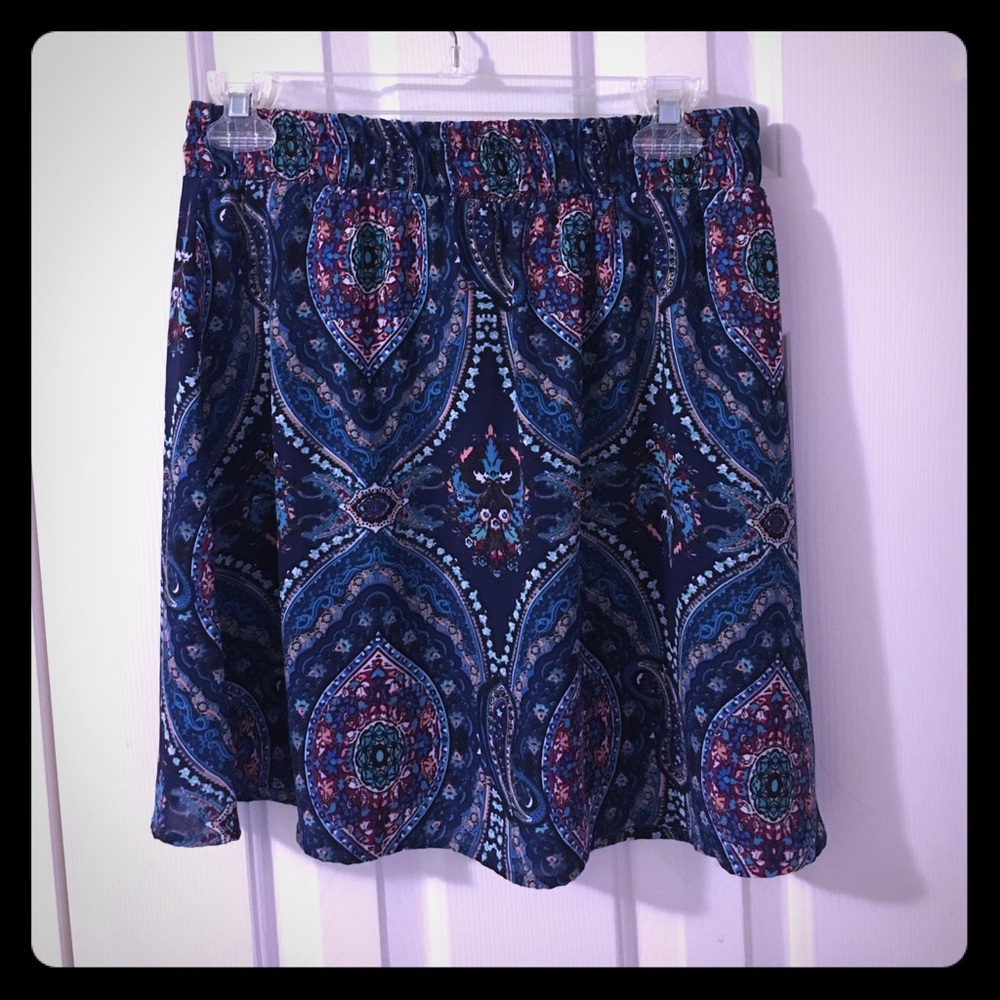 Blue paisley skirt