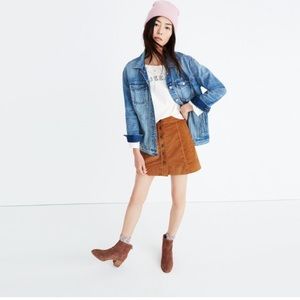 Madewell Velveteen Snap Skirt