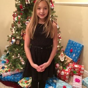 Justice size 12 holiday black with glitter dress