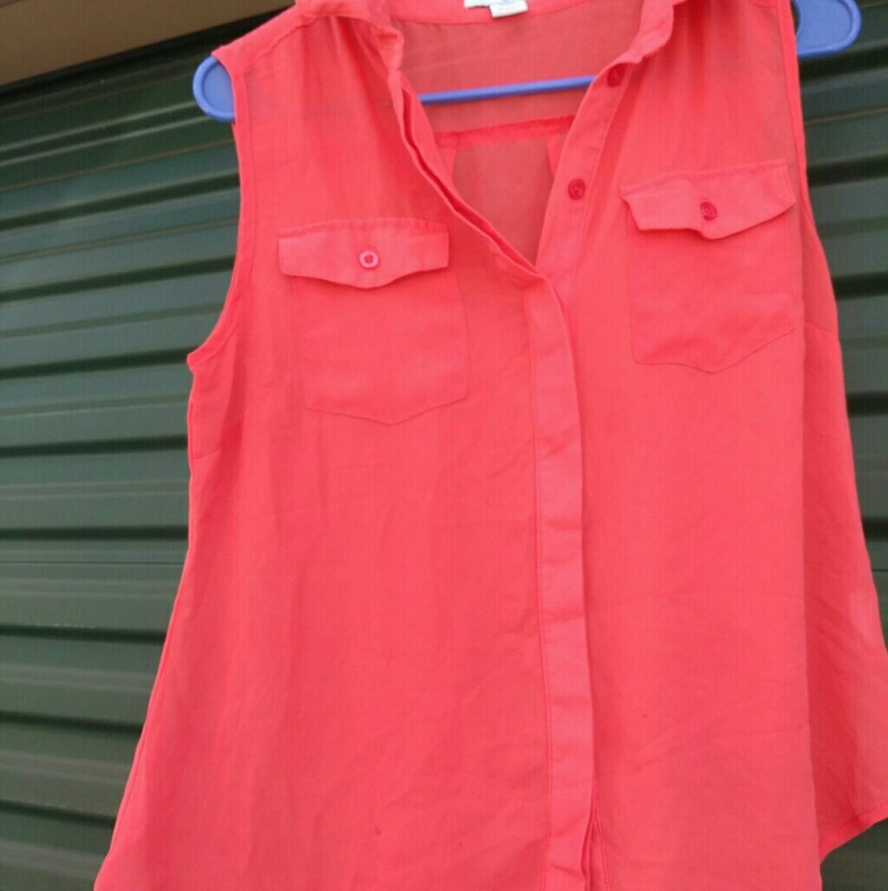 cotton on orangish pink top