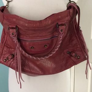 Rose colored Balenciaga bag
