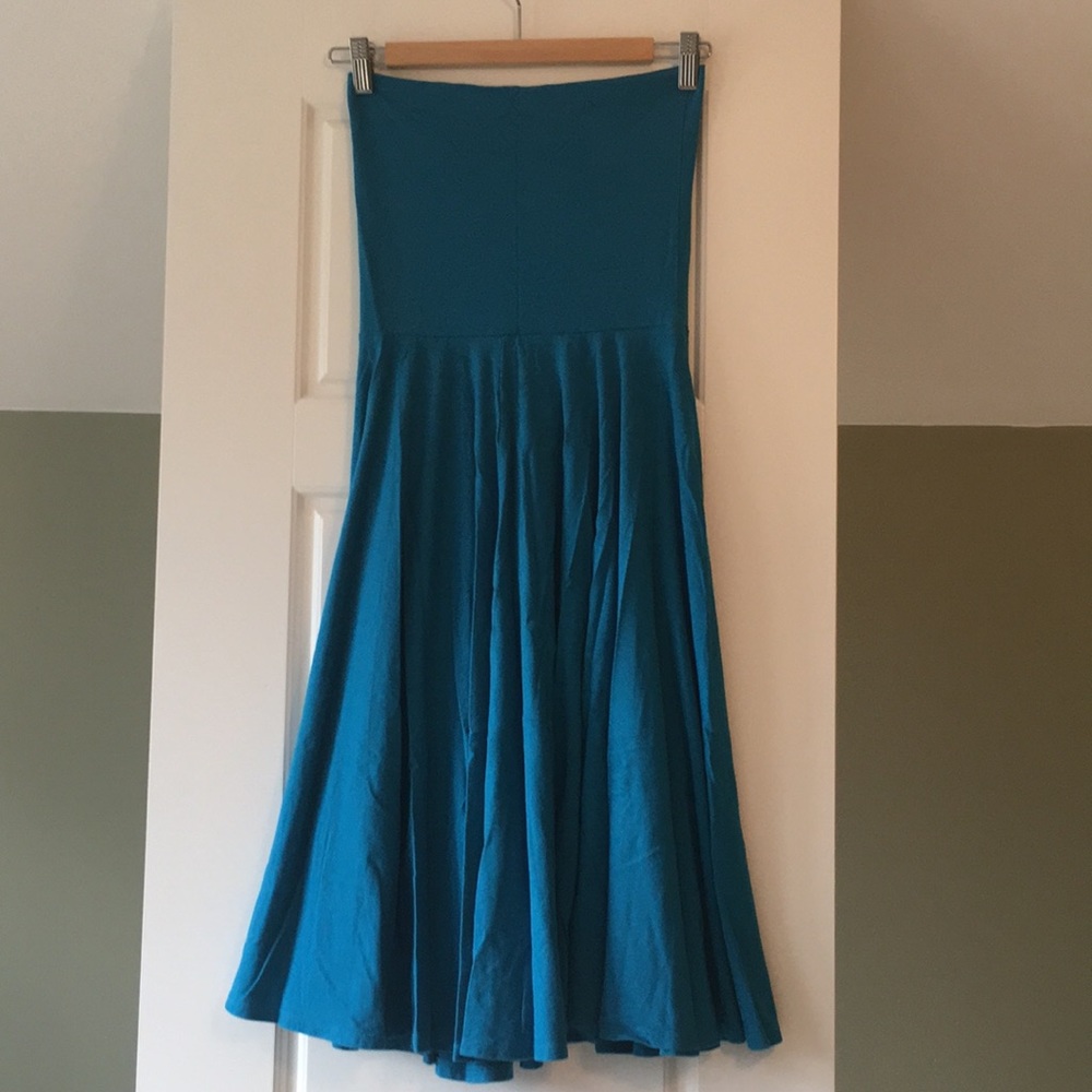Turquoise jersey circle dress/skirt
