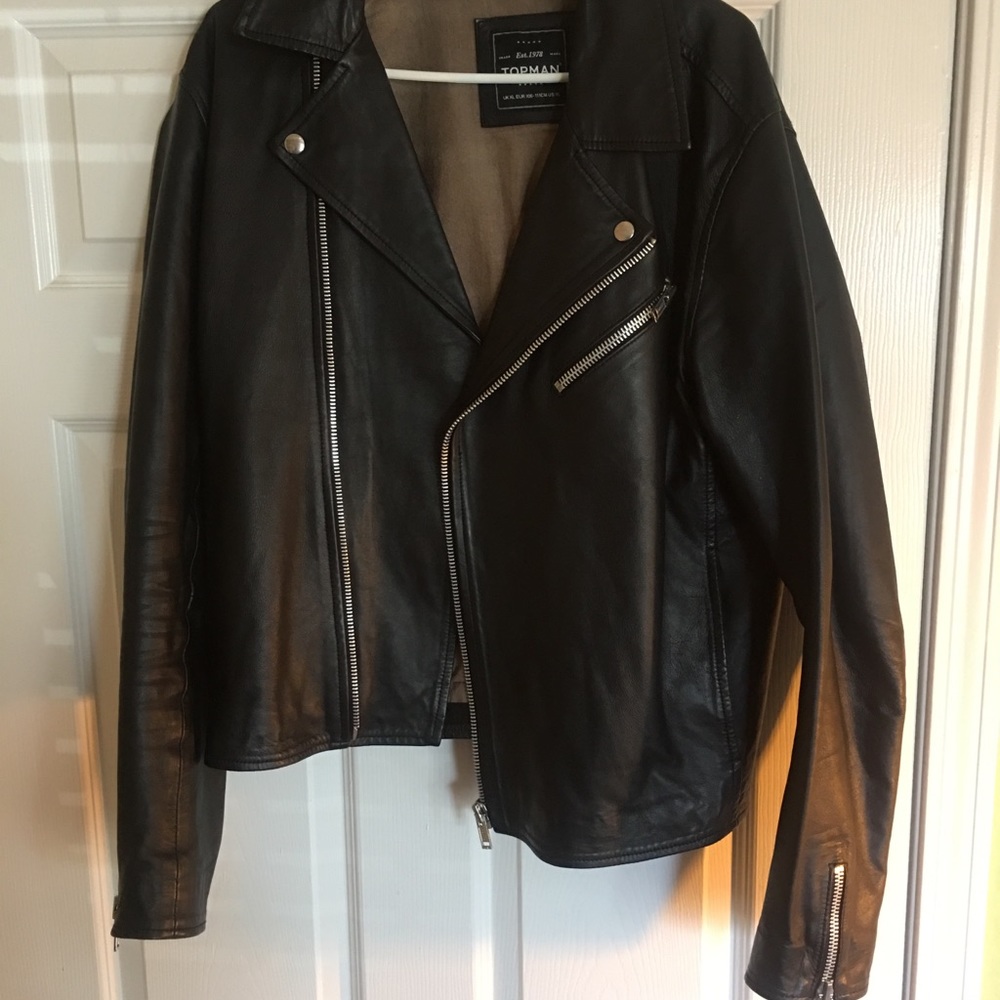 Topman Faux Leather Moto Jacket