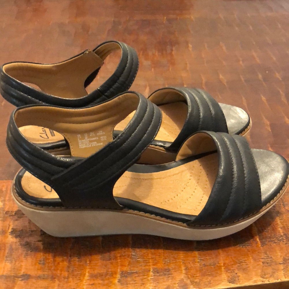 Clarks Hazelle Alba Black Leather Size 10W