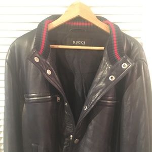 SOLD- Men Authentic Gucci Leather Jacket