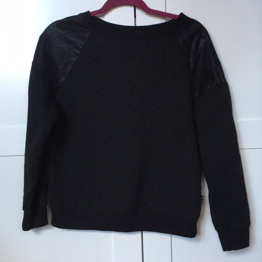 William Rast Sweatshirt with Leather detail