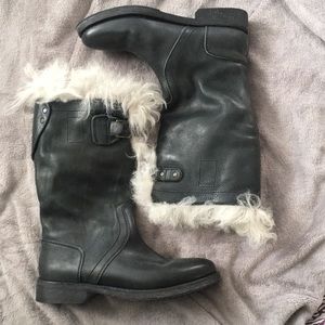 Burberry Leather & Fur Boots