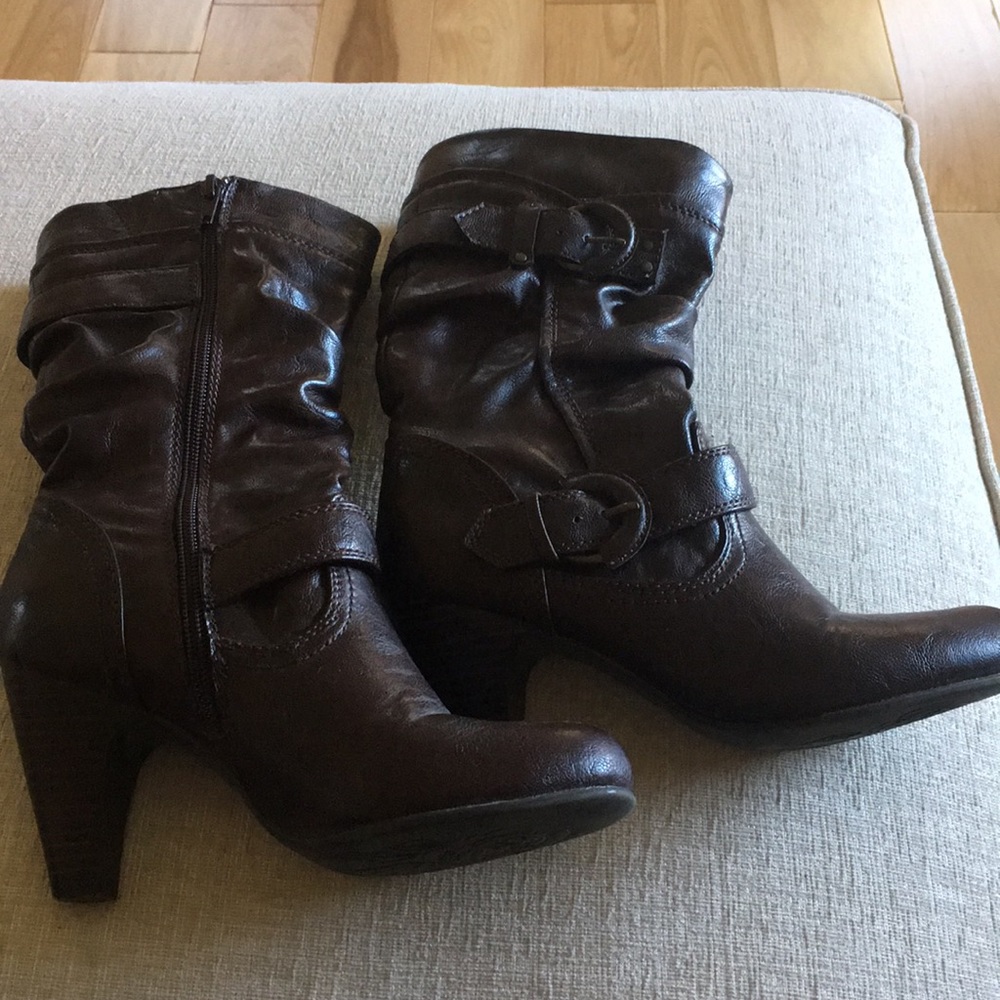 Rialto ankle/mid-shin leather heeled boot