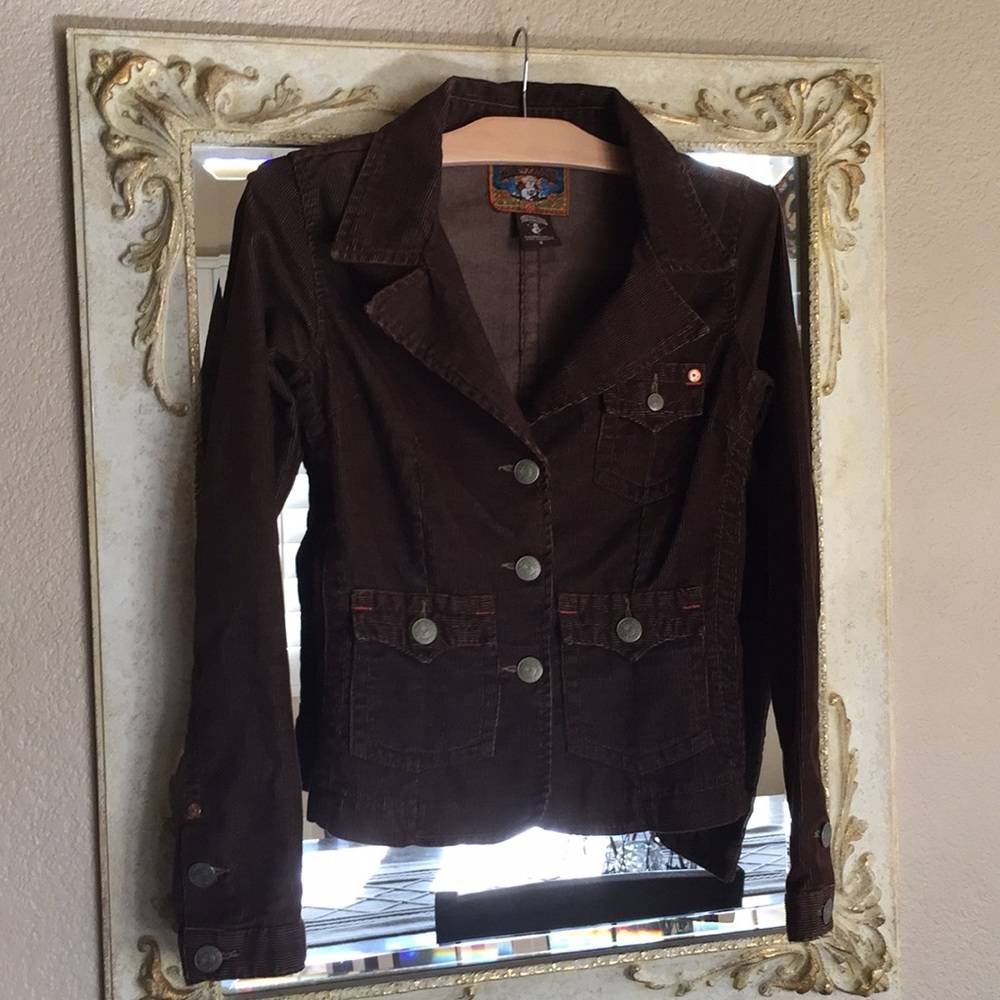 True Religion brown corduroy fitted jacket. Size S