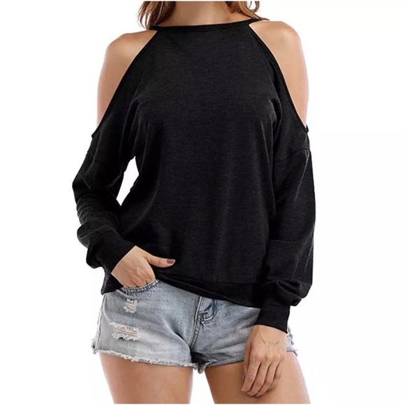 Gorgeous Sexy Long Sleeve Cold Shoulder Top - Picture 5 of 6