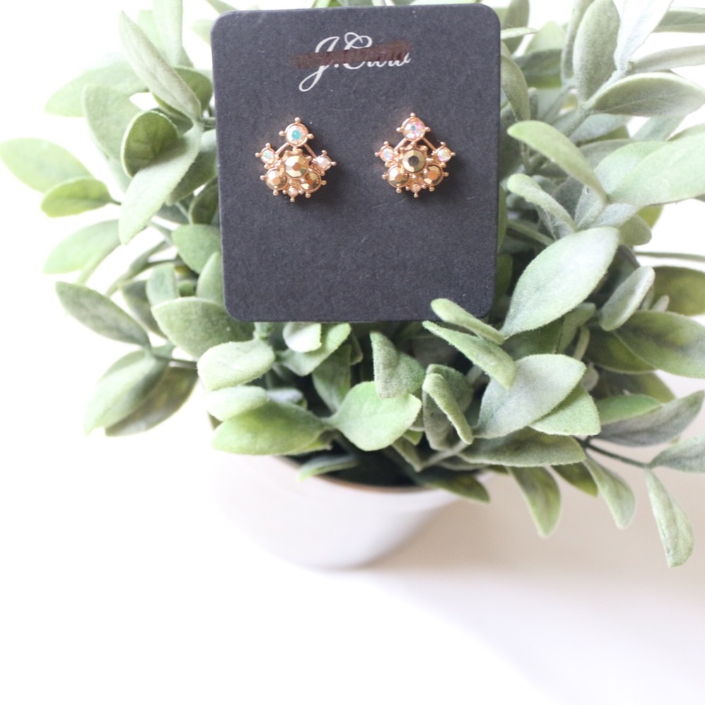J. Crew New Gold Iridescent Earrings with Bag