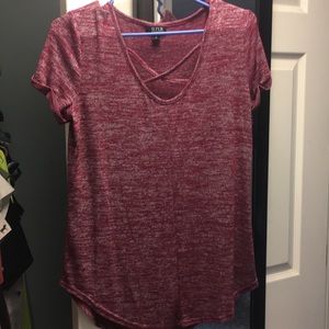 Pink criss cross t shirt
